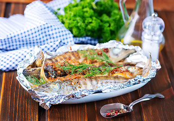 Image showing baked fish