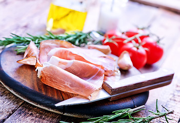 Image showing prosciutto on board