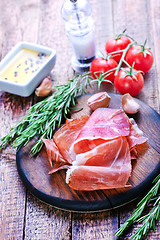 Image showing prosciutto on board