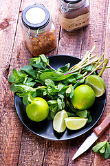 Image showing mint and fresh limes