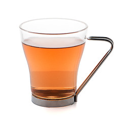 Image showing Glass cup of black tea