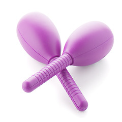 Image showing Pair of purple maracas