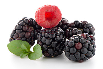 Image showing Raspberry with blackberry 