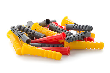 Image showing Colorful plastic dowels