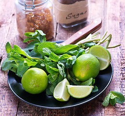 Image showing mint and fresh limes