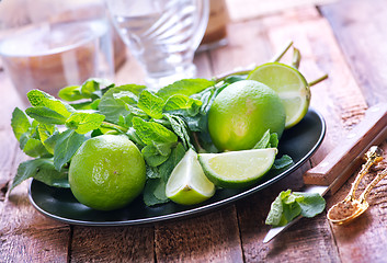 Image showing mint and fresh limes