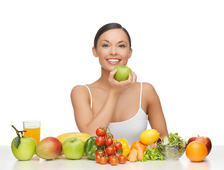 Image showing woman with fruits and vegetables