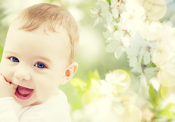 Image showing closeup of happy baby boy 