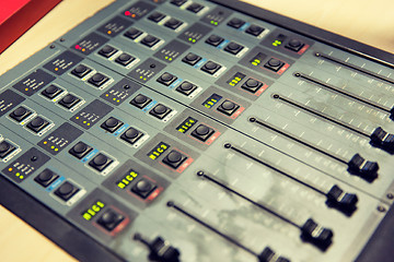 Image showing control panel at recording studio or radio station