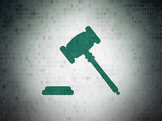 Image showing Law concept: Gavel on Digital Paper background