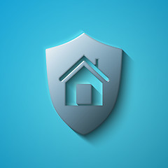 Image showing Finance concept: flat metallic Shield icon, vector