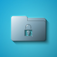 Image showing Finance concept: flat metallic Folder With Lock icon, vector