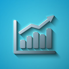 Image showing Business concept: flat metallic Growth Graph icon, vector