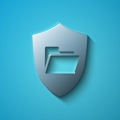 Image showing Finance concept: flat metallic Folder With Shield icon, vector