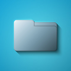 Image showing Business concept: flat metallic Folder icon, vector