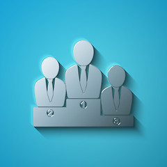 Image showing Finance concept: flat metallic Business Team icon, vector