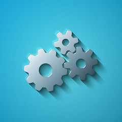 Image showing Finance concept: flat metallic Gears icon, vector