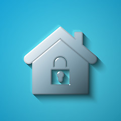 Image showing Finance concept: flat metallic Home icon, vector