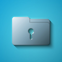 Image showing Business concept: flat metallic Folder With Keyhole icon, vector