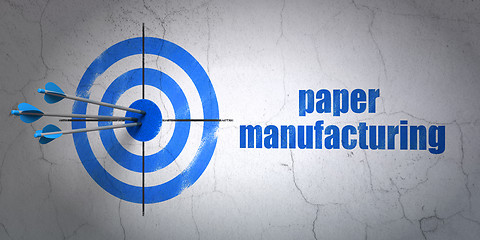 Image showing Industry concept: target and Paper Manufacturing on wall background