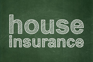 Image showing Insurance concept: House Insurance on chalkboard background