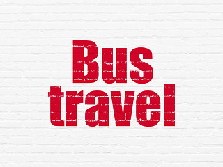 Image showing Vacation concept: Bus Travel on wall background