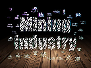 Image showing Manufacuring concept: Mining Industry in grunge dark room