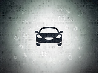 Image showing Vacation concept: Car on Digital Paper background