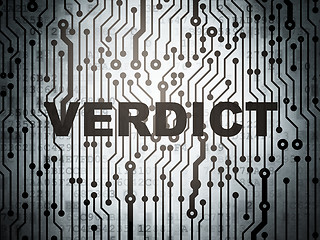 Image showing Law concept: circuit board with Verdict