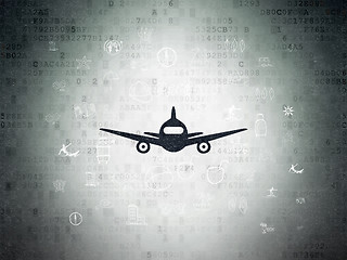 Image showing Tourism concept: Aircraft on Digital Paper background