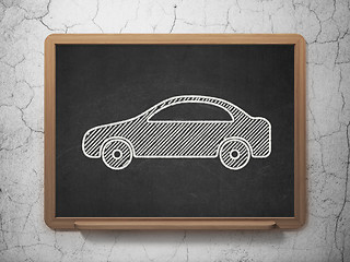 Image showing Tourism concept: Car on chalkboard background