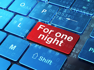 Image showing Travel concept: For One Night on computer keyboard background