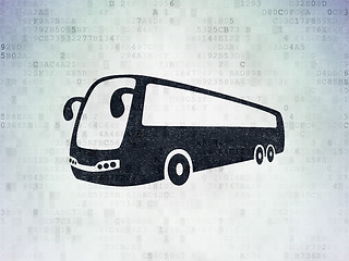 Image showing Travel concept: Bus on Digital Paper background