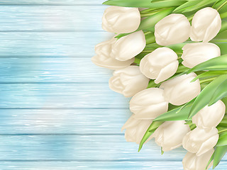 Image showing Bouquet of white tulips. EPS 10