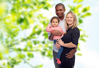 Image showing happy multiracial family with little child