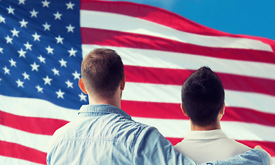 Image showing close up of happy male gay couple hugging