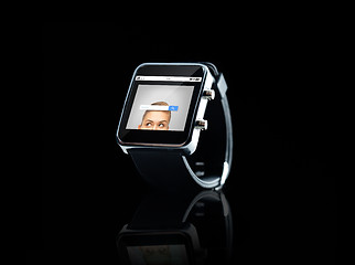 Image showing close up of smart watch with internet search bar