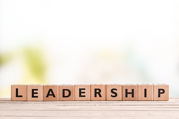 Image showing Leadership sign on a desk