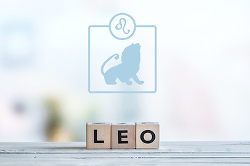Image showing Leo star sign on a table