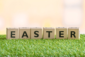 Image showing Wooden blocks with the word Easter