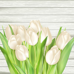 Image showing Bouquet of white tulips. EPS 10