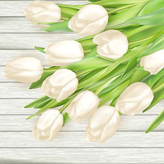 Image showing Bouquet of white tulips. EPS 10