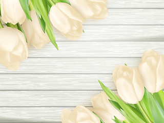 Image showing Bouquet of white tulips. EPS 10