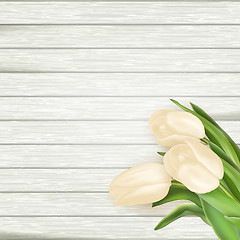 Image showing Bouquet of white tulips. EPS 10