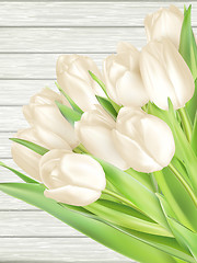 Image showing Bouquet of white tulips. EPS 10