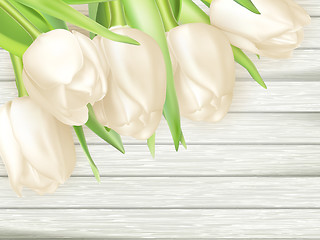 Image showing Bouquet of white tulips. EPS 10