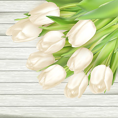 Image showing Bouquet of white tulips. EPS 10