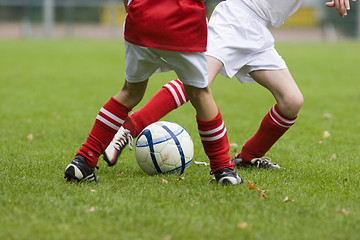 Image showing Duel of football players