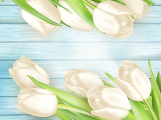 Image showing Bouquet of white tulips. EPS 10