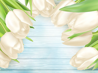 Image showing Bouquet of white tulips. EPS 10